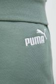 Штани Puma жіночі колір зелений однотонні