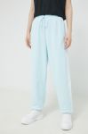 Бавовняні спортивні штани adidas Originals жіночі однотонні HM2144-ALMBLU колір блакитний Бавовняні спортивні штани adidas Originals жіночі однотонні HM2144-ALMBLU колір блакитний