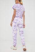 Бавовняні спортивні штани Guess жіночі колір фіолетовий візерунок