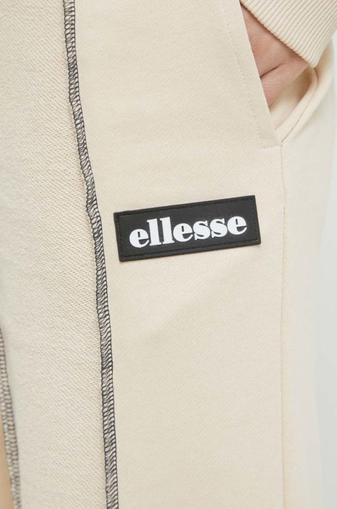 Спортивні штани Ellesse жіночі колір бежевий однотонні фото 5