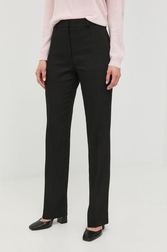 Штани Victoria Beckham жіночі колір чорний пряме висока посадка (2547891)