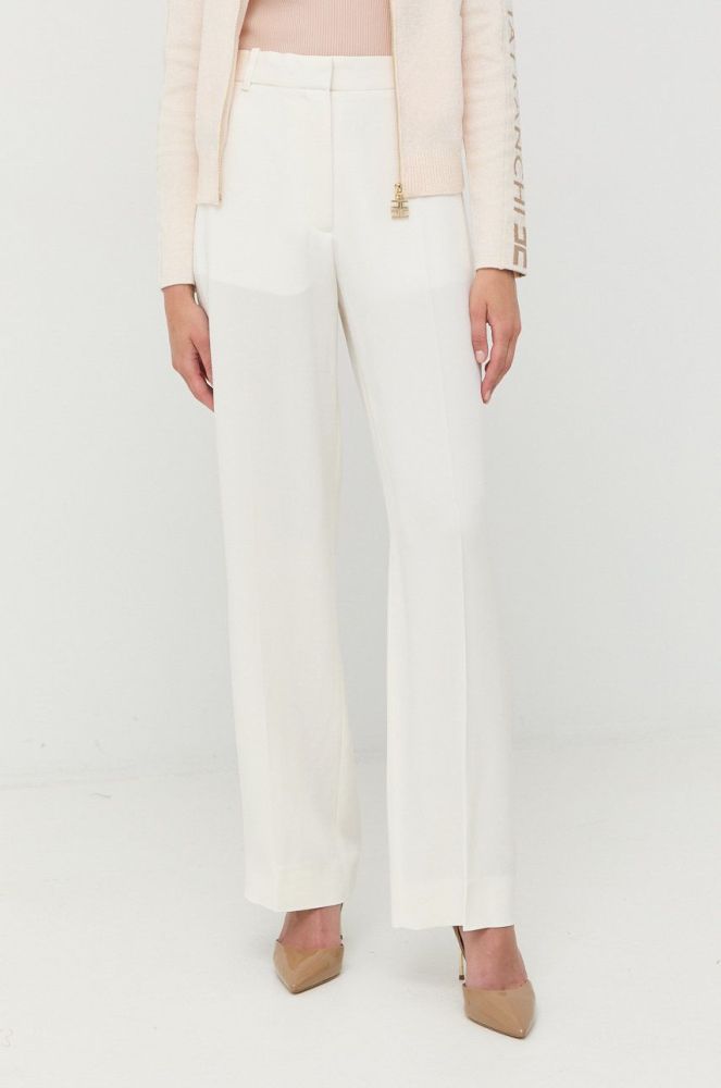 Штани Victoria Beckham жіночі колір білий пряме висока посадка