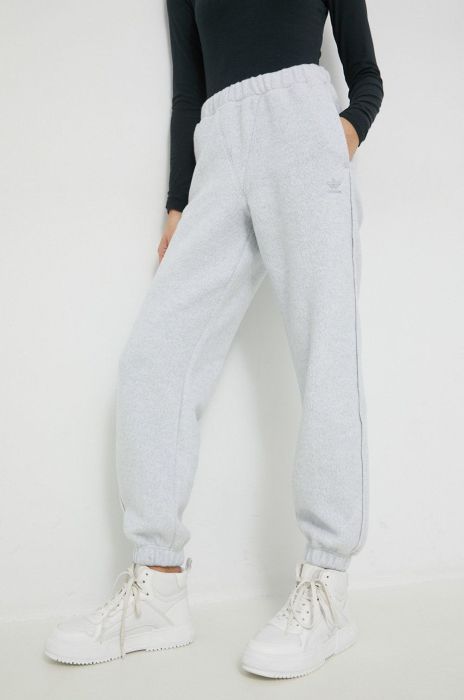 Спортивні штани adidas Originals жіночі колір сірий меланж