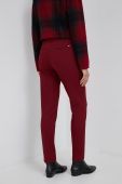 Штани Tommy Hilfiger жіночі колір бордовий пряме висока посадка