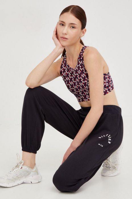 Спортивні штани Tommy Hilfiger жіночі колір синій з принтом