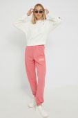 Спортивні штани Fila жіночі колір помаранчевий з аплікацією