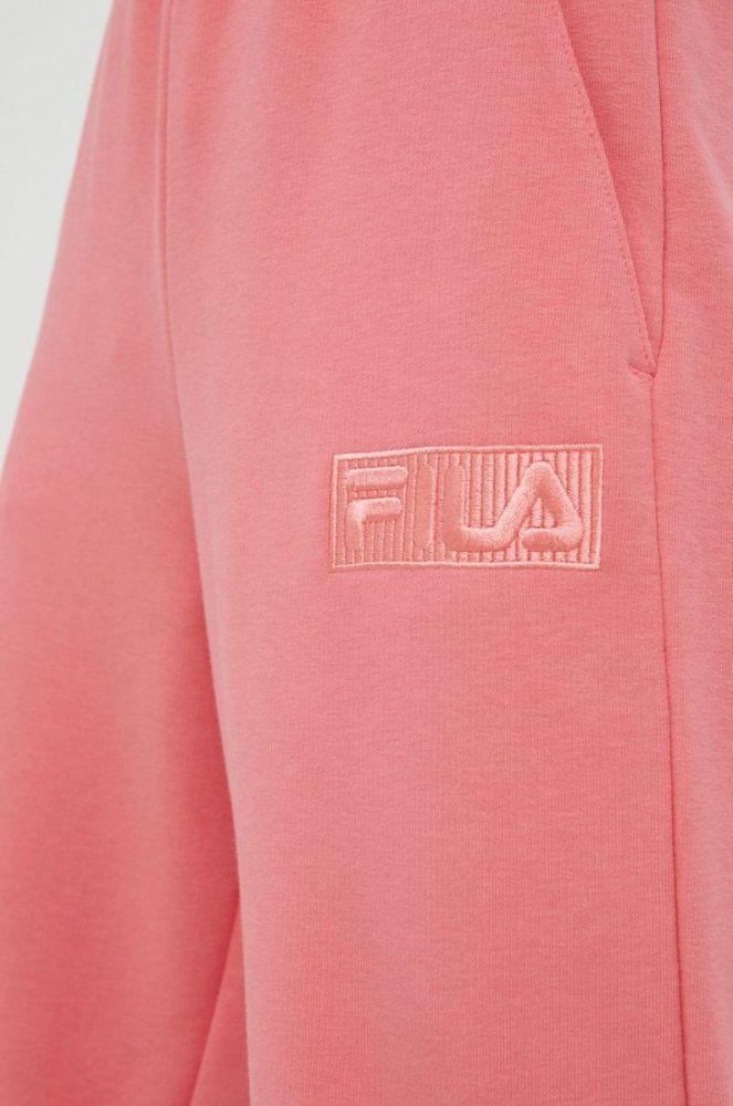 Спортивні штани Fila жіночі колір помаранчевий з аплікацією фото 4