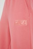 Спортивні штани Fila жіночі колір помаранчевий з аплікацією