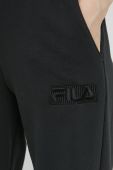 Спортивні штани Fila жіночі колір чорний з аплікацією