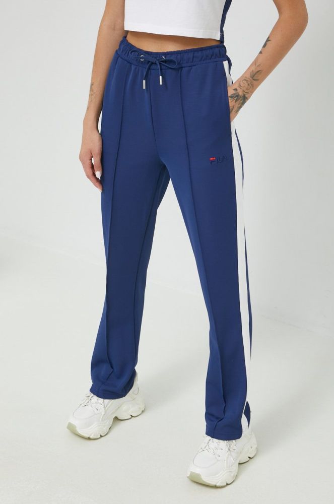 Спортивні штани Fila жіночі колір синій з аплікацією (2609287)