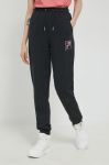 Штани Fila жіночі колір чорний однотонні