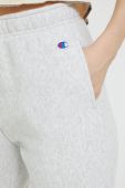 Спортивні штани Champion жіночі колір сірий з аплікацією
