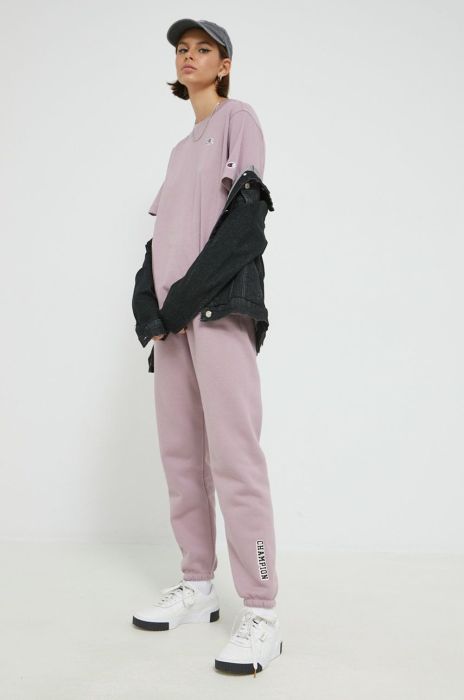 Штани Champion жіночі колір фіолетовий однотонні