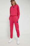 Бавовняні спортивні штани HUGO жіночі колір рожевий однотонні (2651346)