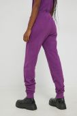 Бавовняні спортивні штани HUGO жіночі колір фіолетовий однотонні