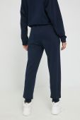 Бавовняні спортивні штани HUGO жіночі колір синій однотонні