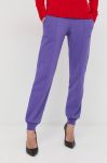 Бавовняні спортивні штани Patrizia Pepe жіночі колір фіолетовий однотонні (2647723)