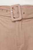 Штани United Colors of Benetton жіночі колір бежевий пряме висока посадка (2724907)