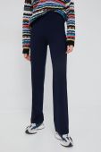 Штани United Colors of Benetton жіночі колір синій пряме висока посадка (2754998)