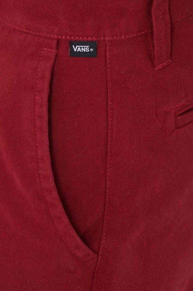 Бавовняні штани Vans жіночі колір червоний фасон chinos висока посадка фото 7
