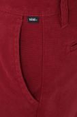 Бавовняні штани Vans жіночі колір червоний фасон chinos висока посадка