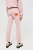 Бавовняні спортивні штани Pinko жіночі колір рожевий з принтом