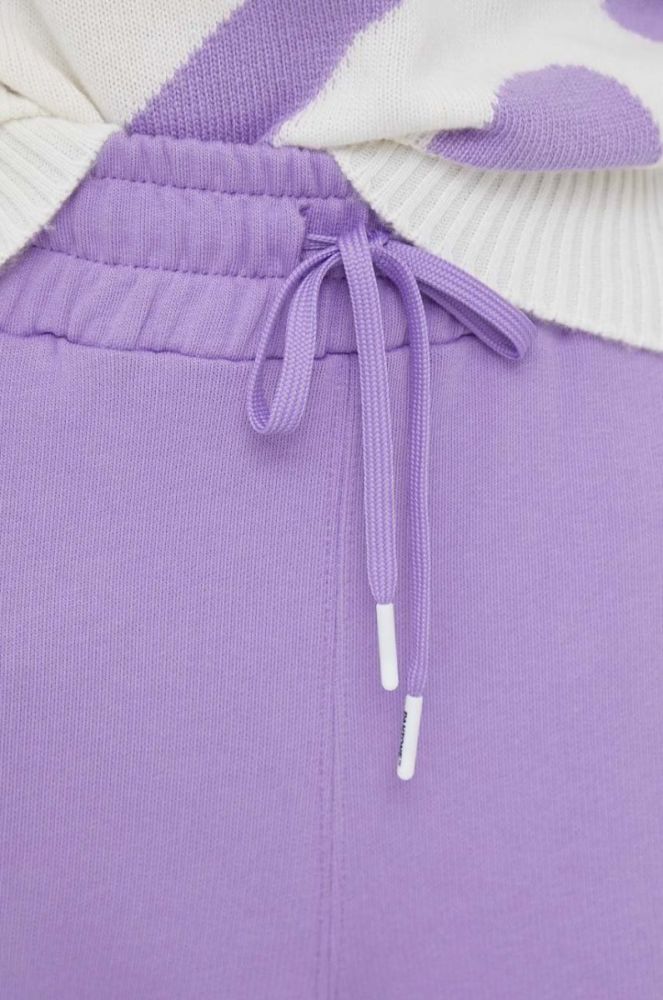 Бавовняні спортивні штани United Colors of Benetton X Pantone жіночі колір фіолетовий з принтом фото 4