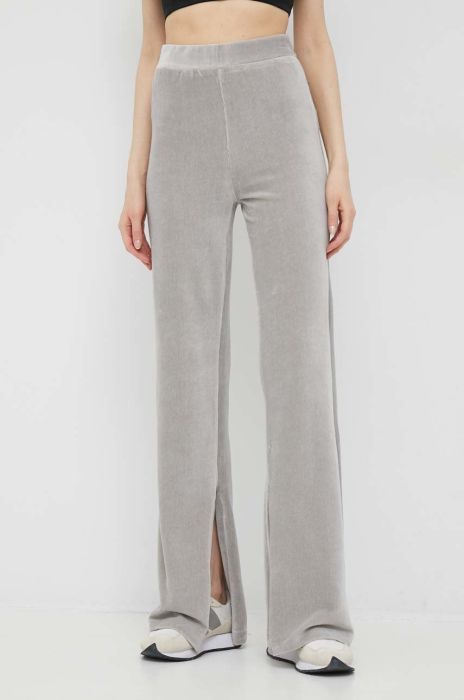 Штани United Colors of Benetton жіночі колір сірий пряме висока посадка (2910511)