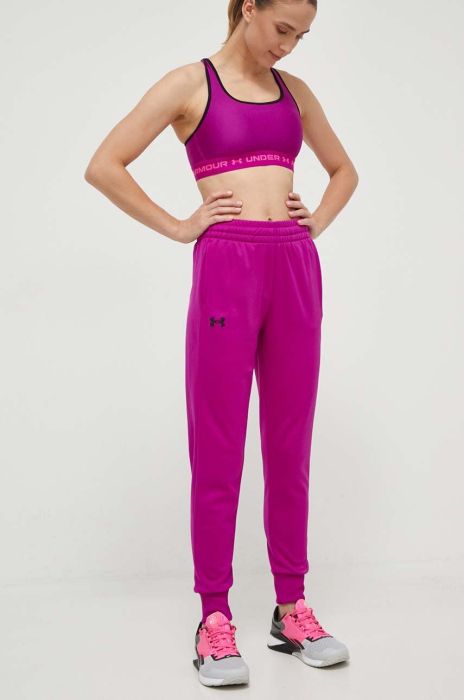 Спортивні штани Under Armour Armour Fleece колір рожевий однотонні