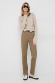 Штани United Colors of Benetton жіночі колір бежевий пряме висока посадка (2901750)