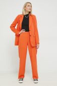 Штани Vila VIKAMMAS жіночі колір помаранчевий пряме висока посадка