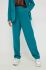 Штани Vila VIKAMMA жіночі колір бірюзовий широкі висока посадка
