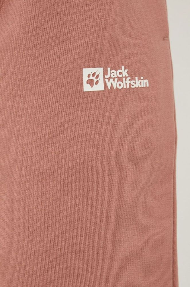Бавовняні спортивні штани Jack Wolfskin жіночі колір рожевий однотонні (2576108) фото 4