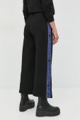 Штани Karl Lagerfeld жіночі колір чорний широке висока посадка (2661706)
