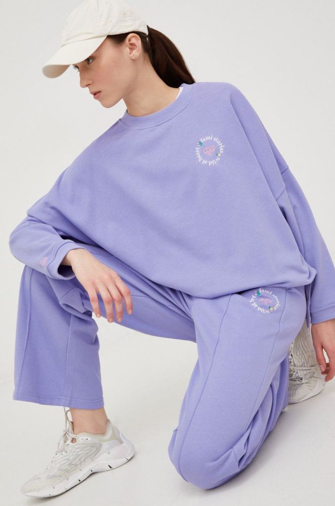 Спортивні штани Femi Stories Flare жіночі колір фіолетовий з аплікацією