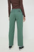 Штани Vans жіночі колір зелений широке висока посадка