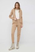 Штани з домішкою кашеміру Lauren Ralph Lauren жіночі колір бежевий висока посадка