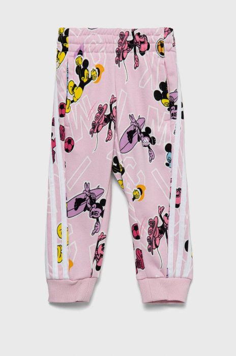 Дитячі спортивні штани adidas Performance колір рожевий візерунок