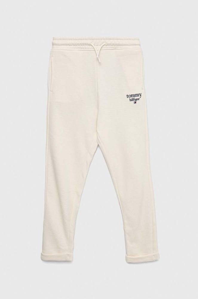 Дитячі спортивні штани Tommy Hilfiger колір бежевий однотонні (2840892)