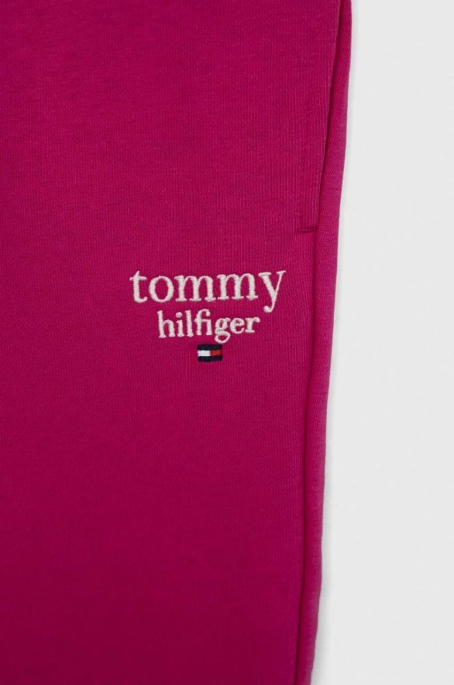 Дитячі спортивні штани Tommy Hilfiger колір рожевий однотонні фото 3