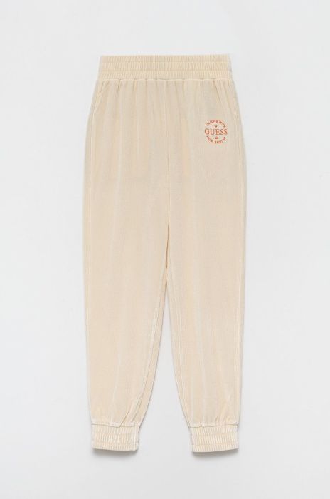 Дитячі спортивні штани Guess колір бежевий однотонні (2583398)