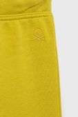 Дитячі бавовняні штани United Colors of Benetton колір зелений однотонні (2523188)