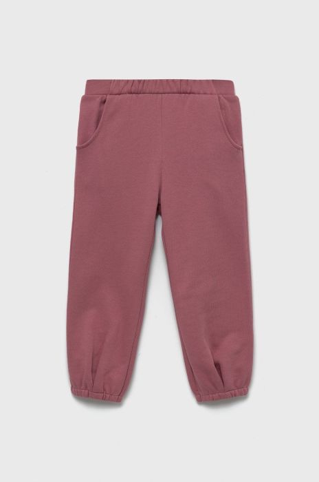 Дитячі бавовняні штани United Colors of Benetton колір рожевий однотонні (2627192)