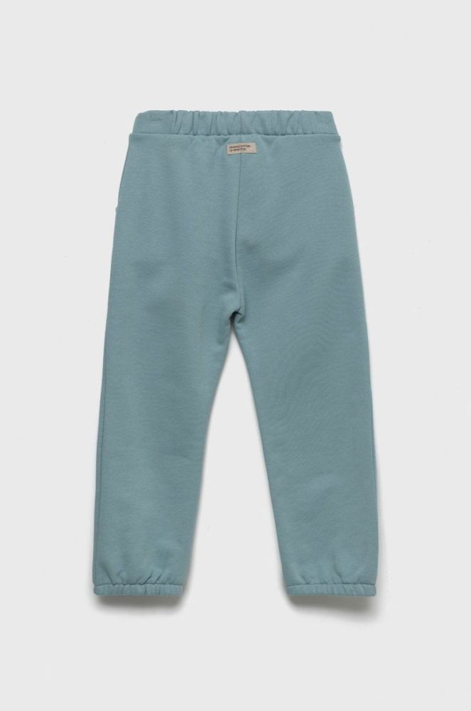 Дитячі бавовняні штани United Colors of Benetton однотонні колір блакитний (2627216) фото 2
