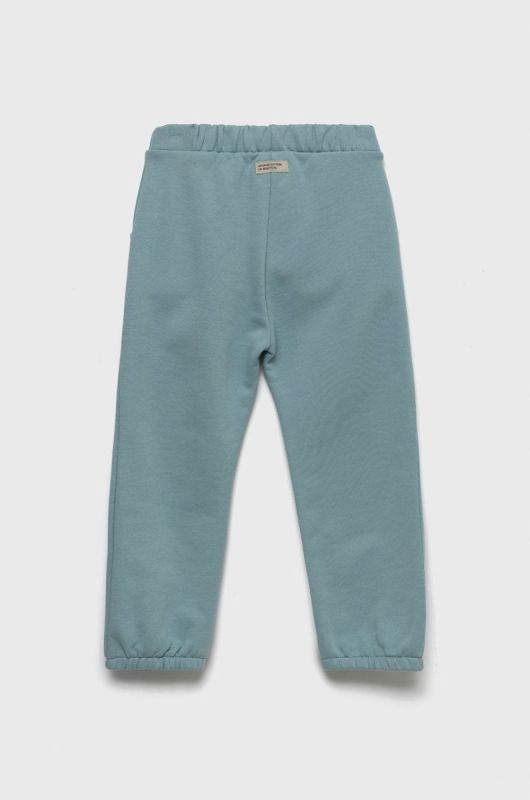 Дитячі бавовняні штани United Colors of Benetton однотонні колір блакитний (2627216) фото 2