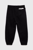 Дитячі бавовняні штани Sisley колір чорний однотонні (2559154)