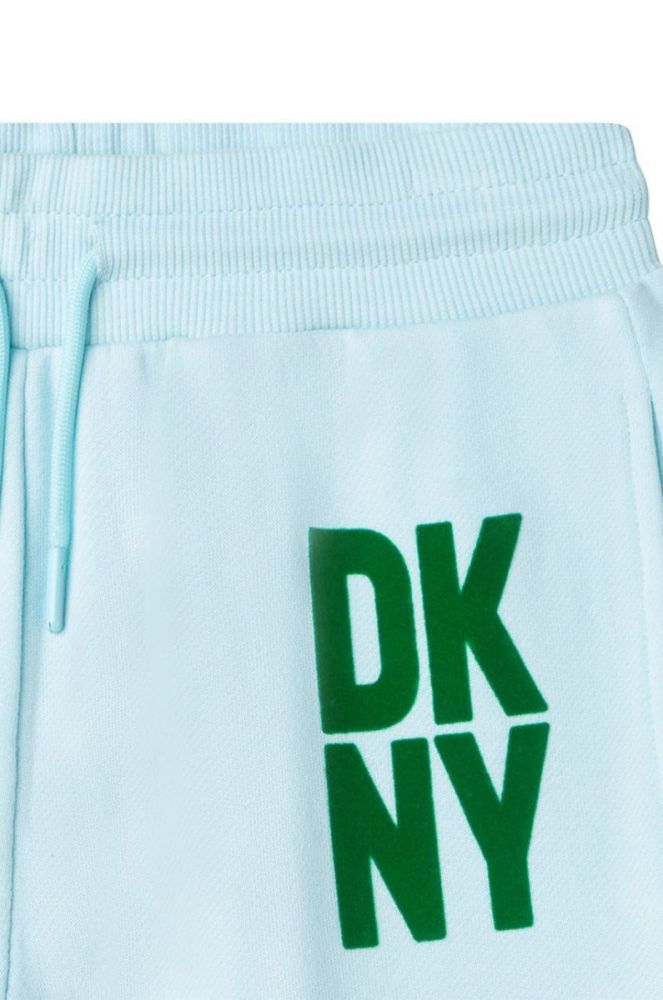 Дитячі спортивні штани Dkny колір бірюзовий однотонні фото 4