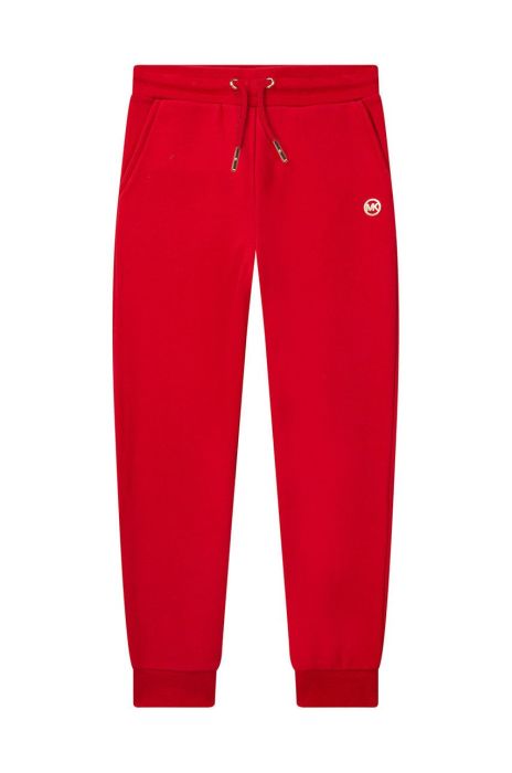 Дитячі бавовняні штани Michael Kors колір червоний однотонні (2617645)