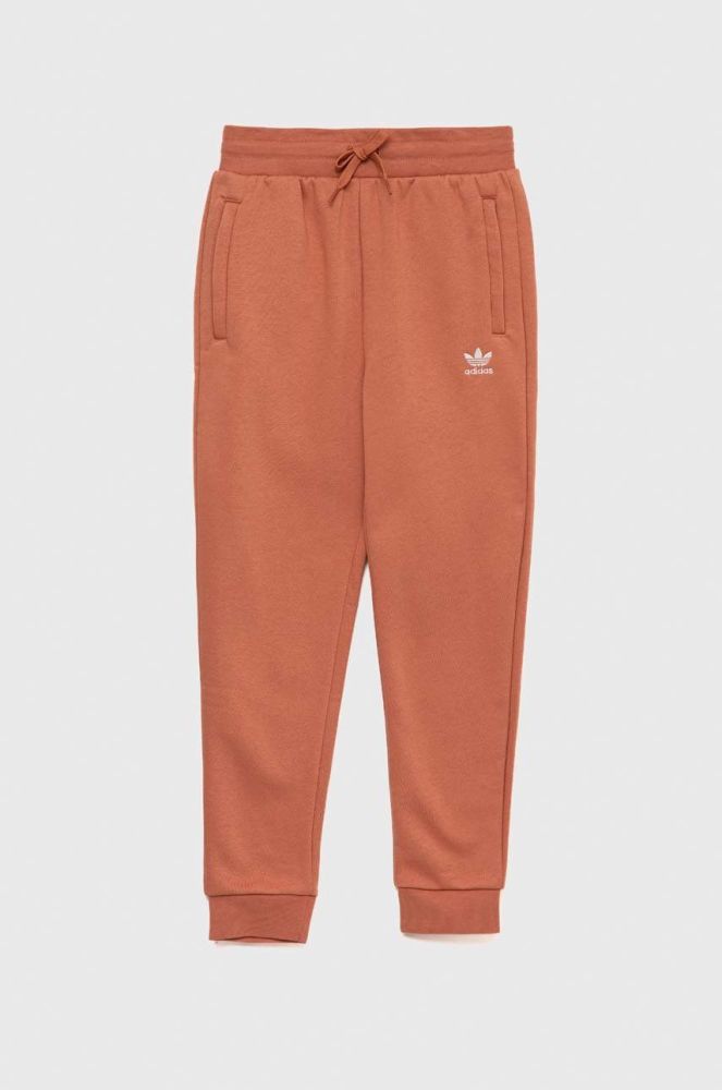 Дитячі спортивні штани adidas Originals колір помаранчевий однотонні