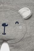 Дитячі бавовняні штани United Colors of Benetton колір сірий з аплікацією